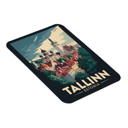 Tallinn Estland Travel Art Vintage Magneet (Rechterzijde)
