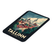 Tallinn Estland Travel Art Vintage Magneet (Linkerzijde)