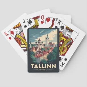 Tallinn Estland Travel Art Vintage Pokerkaarten