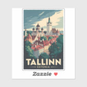 Tallinn Estland Travel Art Vintage Sticker (Vel)