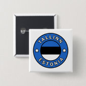 Tallinn Estland Vierkante Button 5,1 Cm (Voorkant /achterkant)