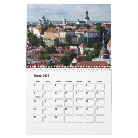 Tallinn-Estonia Calendar Kalender (Mar 2026)