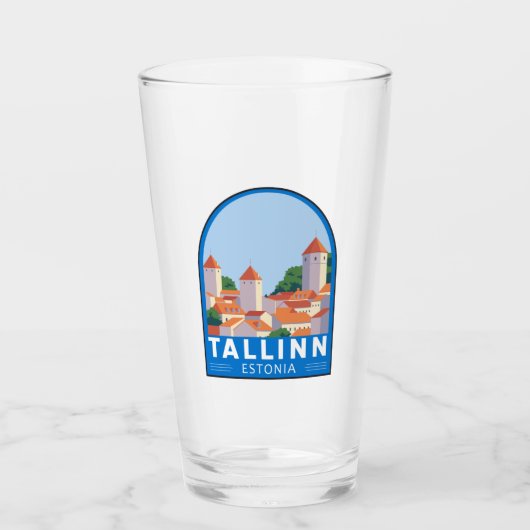 Tallinn Estonia Retro Travel Art Glas (Voorkant)