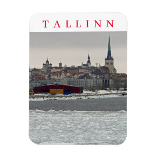 Tallinn in de winter uitzicht koelkastmagneet magneet