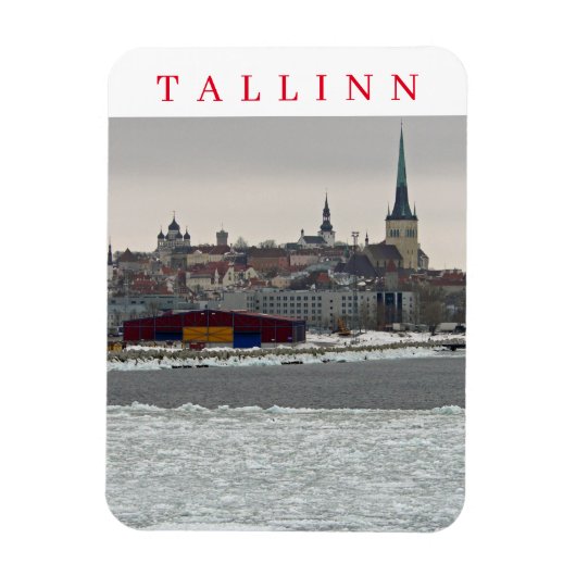 Tallinn in de winter uitzicht koelkastmagneet magneet (Verticaal)