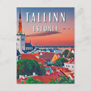 Tallinn, middeleeuwse stad van Estland Briefkaart