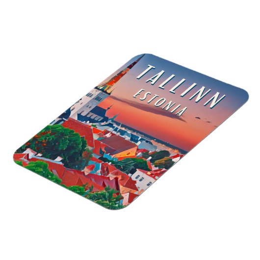 Tallinn, middeleeuwse stad van Estland Magneet (Linkerzijde)