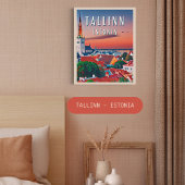 Tallinn, middeleeuwse stad van Estland Poster