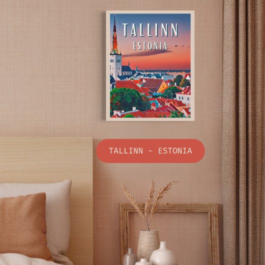 Tallinn, middeleeuwse stad van Estland Poster