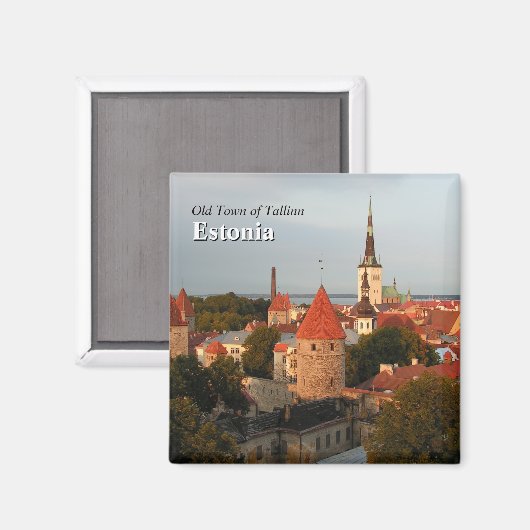 Tallinn Old Town Estonia Magnet (Voorkant / Achterkant)