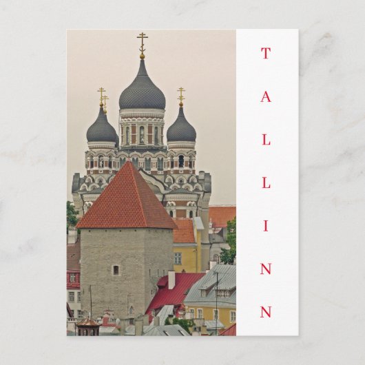 Tallinn Old Town toren en kathedraal briefkaart (Voorkant)