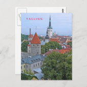 Tallinn Oude Stad torens zicht ansichtkaart Briefkaart (Voorkant / Achterkant)