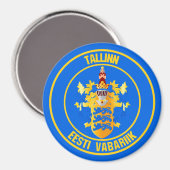 Tallinn Round Emblem Magneet (Voorkant / Achterkant)