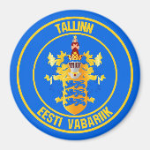 Tallinn Round Emblem Magneet (Voorkant)