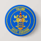 Tallinn Round Emblem Ronde Button 7,6 Cm (Voorkant)
