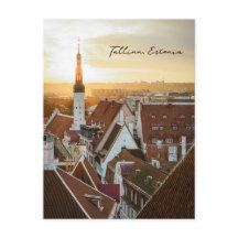 Tallinn silhouet bij zonsopgang, Estland reis foto