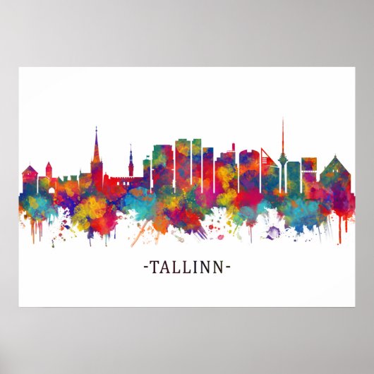 Tallinn Skyline Poster (Voorkant)