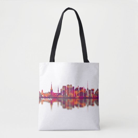 Tallinn Skyline Tote Bag (Voorkant)