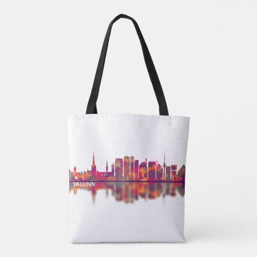 Tallinn Skyline Tote Bag (Achterkant)