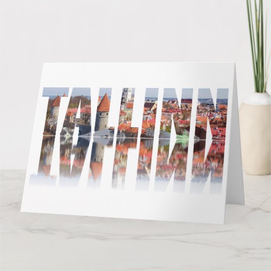 Tallinn-tekst samengesteld uit oud uitzicht kaart (Voorkant)