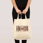 Tallinn-tekst samengesteld uit oud uitzicht tote bag (Voorkant (product))