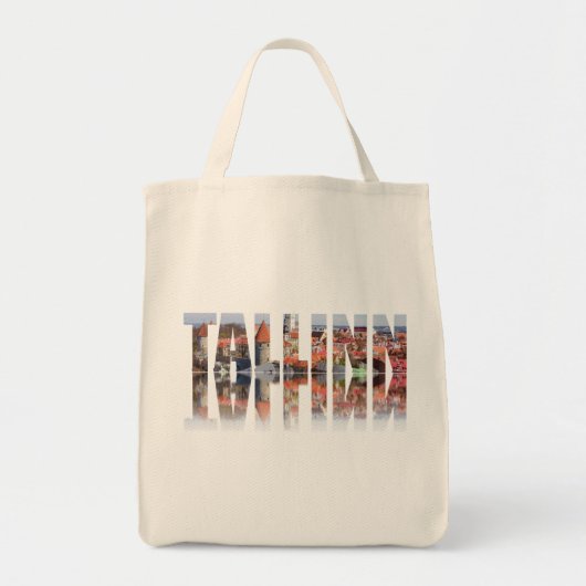 Tallinn-tekst samengesteld uit oud uitzicht tote bag (Voorkant)