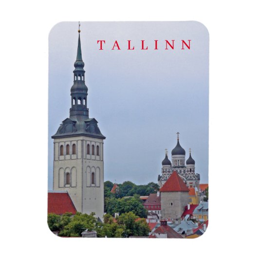 Tallinn-toren en kathedraal-koelkast-magneet magneet (Verticaal)