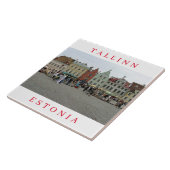Tallinn Town Hall Square keramische tegel Tegeltje (Zijkant)