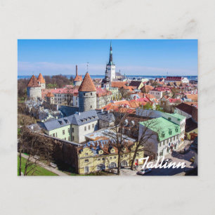 Tallinn uitzicht briefkaart binnenstad