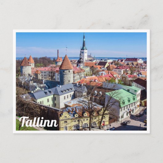 Tallinn uitzicht briefkaart binnenstad (Voorkant)