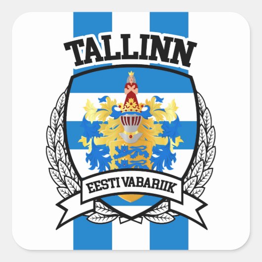 Tallinn Vierkante Sticker (Voorkant)