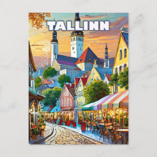 Tallinn, waar geschiedenis en moderniteit samengaa briefkaart