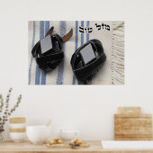 Tallis & tefillin - Mazel Tov in het Hebreeuws Poster (Keuken)