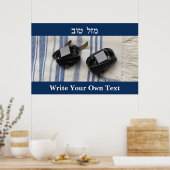 Tallis & Tefillin - Mazel Tov - Schrijf uw eigen t Poster (Keuken)