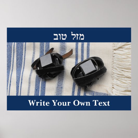 Tallis & Tefillin - Mazel Tov - Schrijf uw eigen t Poster (Voorkant)