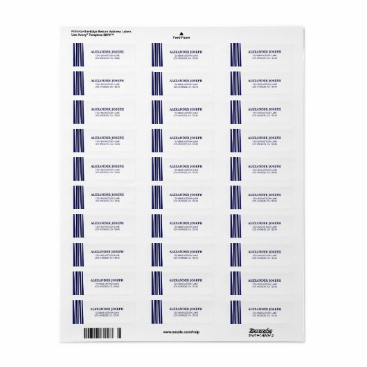 Tallit Bar Mitzvah het Etiket van het Adres van de (Full Sheet)