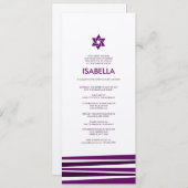 Tallit Bar Mitzvah in Metallic Silver Kaart (Voorkant / Achterkant)