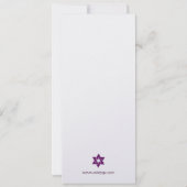 Tallit Bar Mitzvah in Paarse uitnodiging (Achterkant)