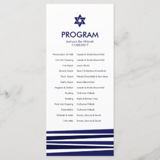 Tallit Bar Mitzvah Programma Programmakaart