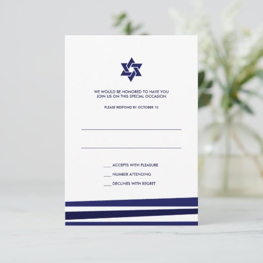 Tallit Bar Mitzvah RSVP (Staand voorkant)