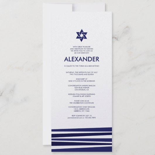 Tallit Bar Mitzvah Uitnodiging (Voorkant)