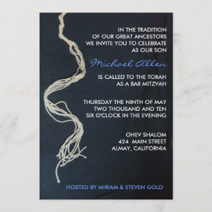 Tallit Tallis Knots Bar Bat Mitzvah Uitnodiging