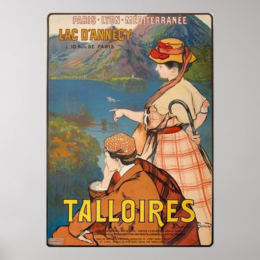 Talloires, Annecy-meer, koppel op picknick,  Poster (Voorkant)