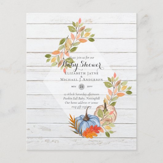 Talloze BABY SHOWER Uitnodigingen - POMPOEN HERFST Flyer (Voorkant)