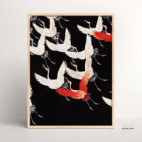 Talloze vliegende kranen op Japanse Furisode kunst