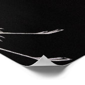 Talloze vliegende kranen op Japanse Furisode kunst Poster (Hoek)