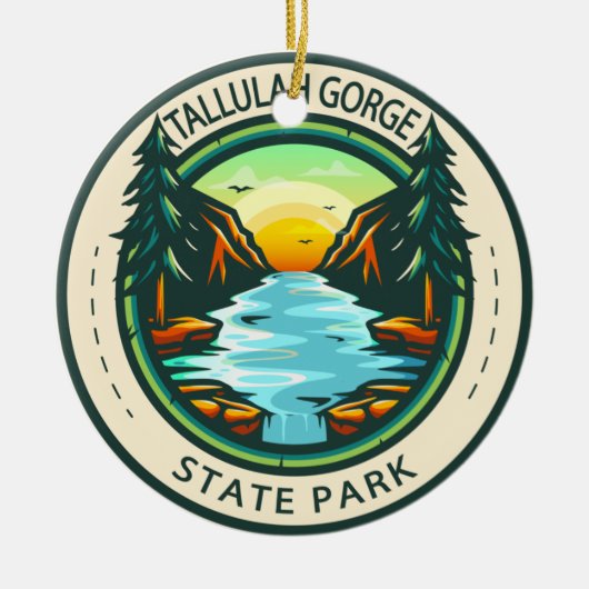 Tallulah Gorge State Park Georgia Badge Keramisch Ornament (Voorkant)
