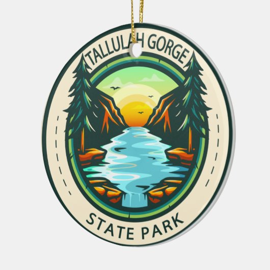 Tallulah Gorge State Park Georgia Badge Keramisch Ornament (Links)
