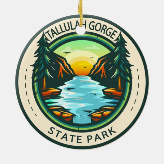 Tallulah Gorge State Park Georgia Badge Keramisch Ornament (Achterkant)