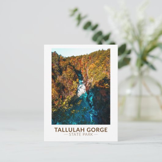 Tallulah Gorge State Park Georgia Waterverf Briefkaart (Staand voorkant)